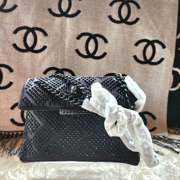 Kurt Geiger Black Studded Mini Purse/Clutch - Picture 6 of 6